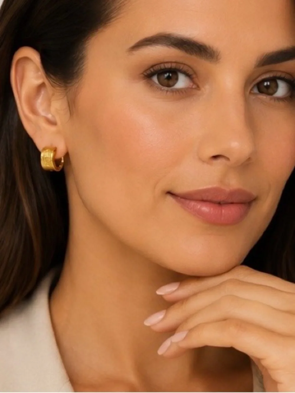 Tory Burch Gold-Tone Logo Huggie Hoop Earrings 💛
